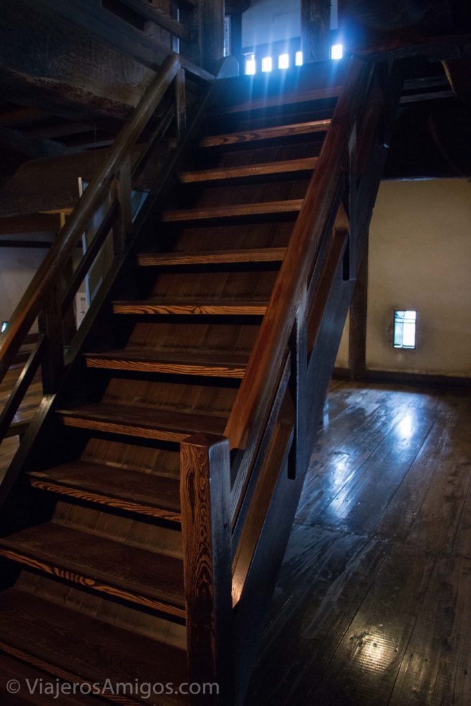 steep staircase inside matsumoto castle